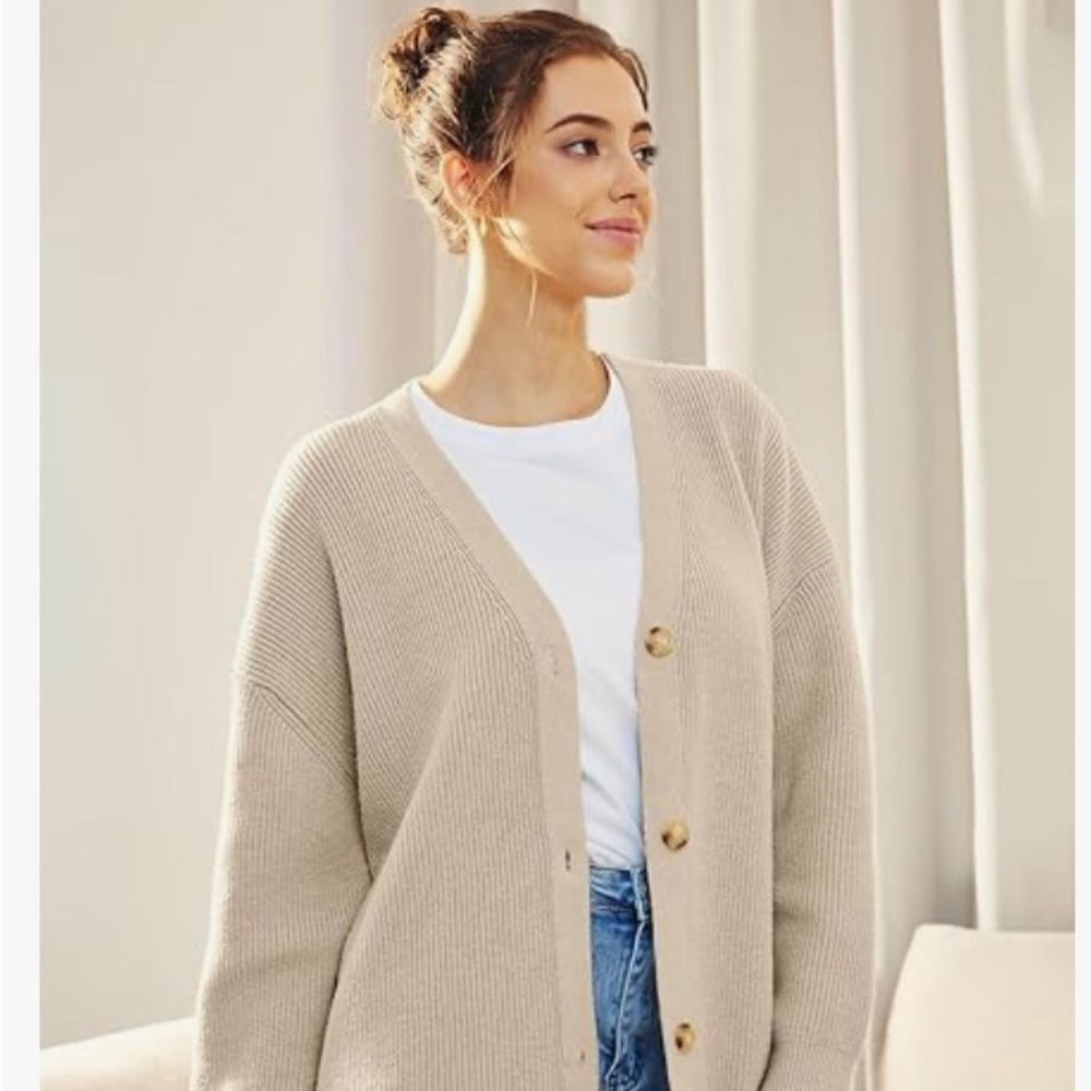 Automet Open Front Oversized Button Lightweight C… - image 2